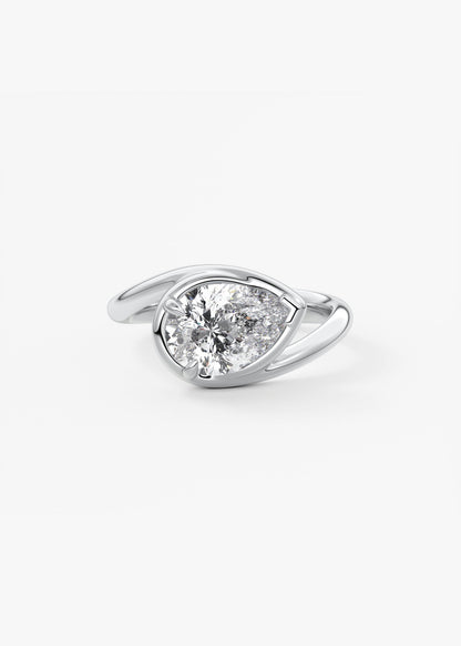 Oval Solitaire With Raised Basket Gallery Lab Grown Diamond Engagement Ring