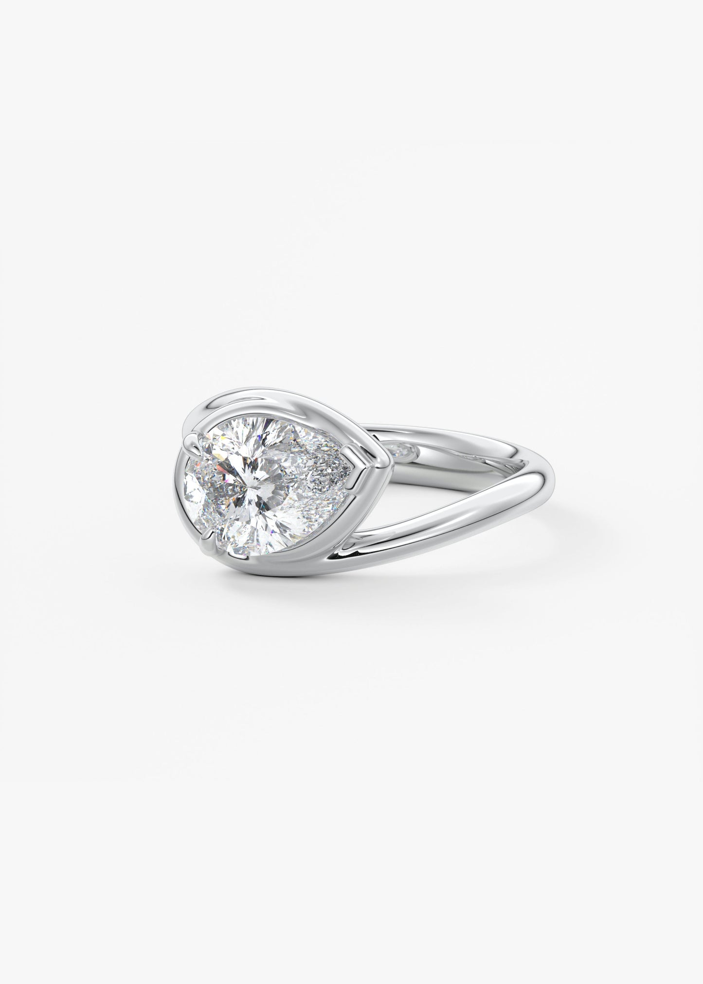 Oval Solitaire With Raised Basket Gallery Lab Grown Diamond Engagement Ring