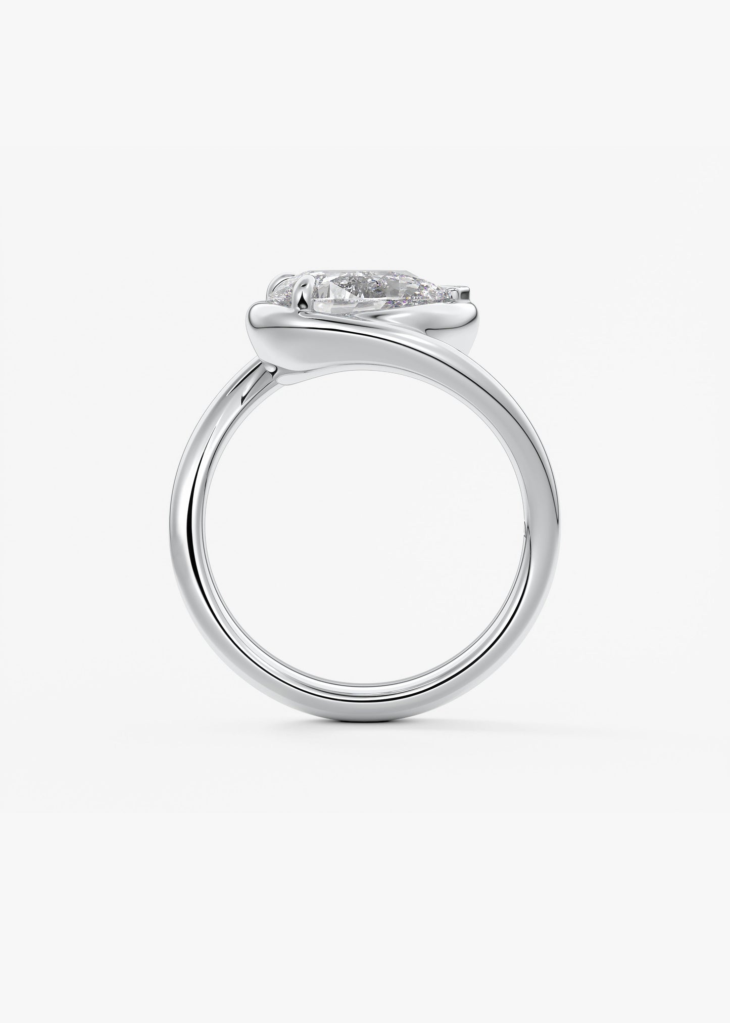 Oval Solitaire With Raised Basket Gallery Lab Grown Diamond Engagement Ring