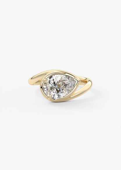 Oval Solitaire With Raised Basket Gallery Lab Grown Diamond Engagement Ring