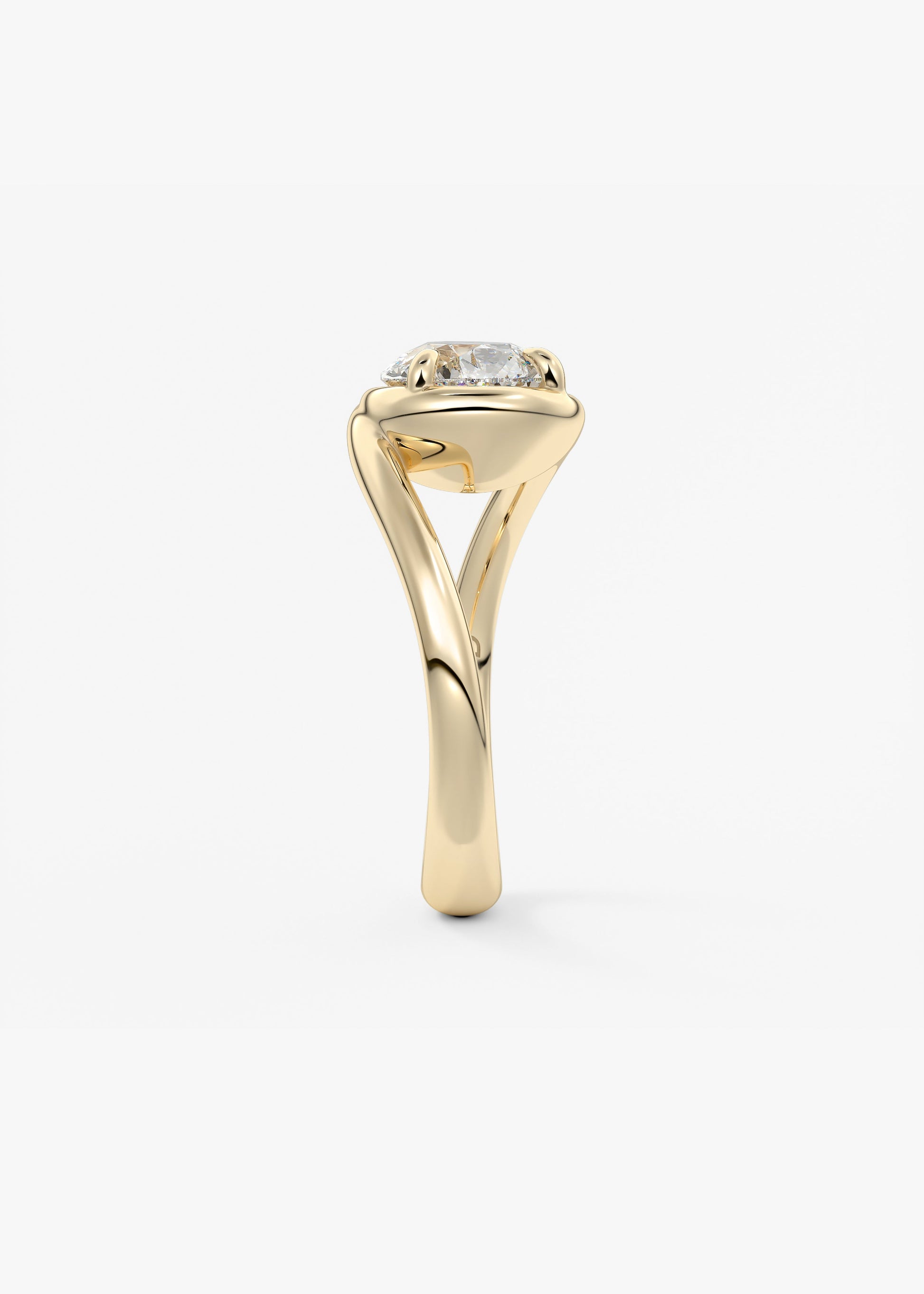 Oval Solitaire With Raised Basket Gallery Lab Grown Diamond Engagement Ring