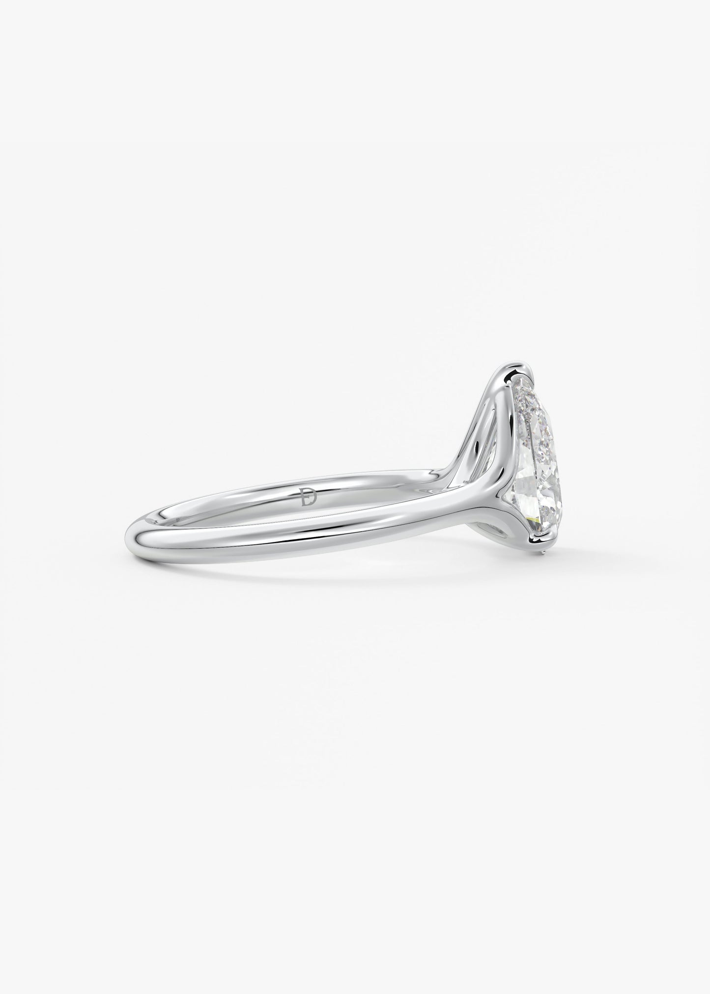 Oval Solitaire With Raised Basket Gallery Lab Grown Diamond Engagement Ring