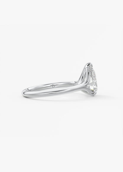 Oval Solitaire With Raised Basket Gallery Lab Grown Diamond Engagement Ring