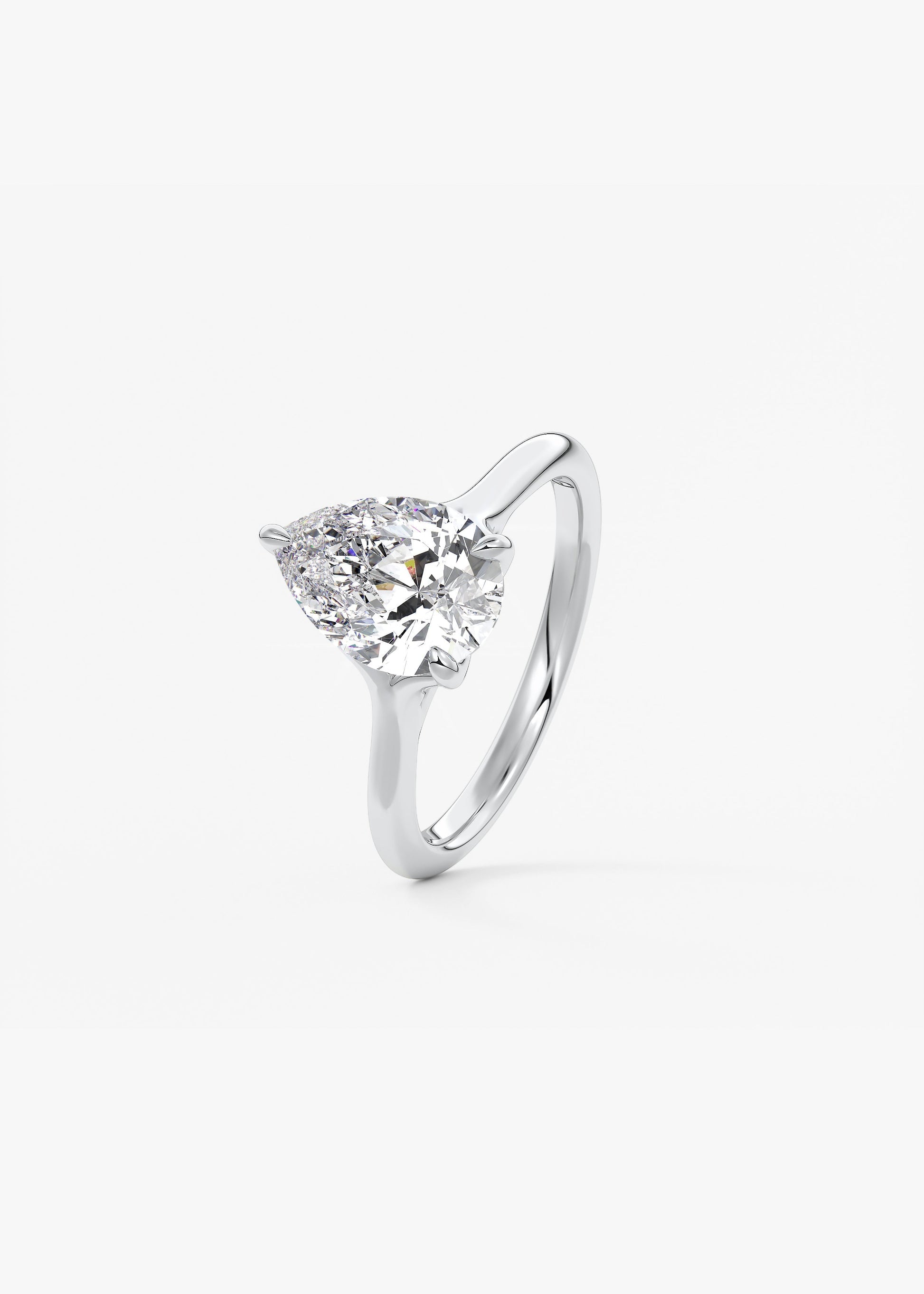 Oval Solitaire With Raised Basket Gallery Lab Grown Diamond Engagement Ring