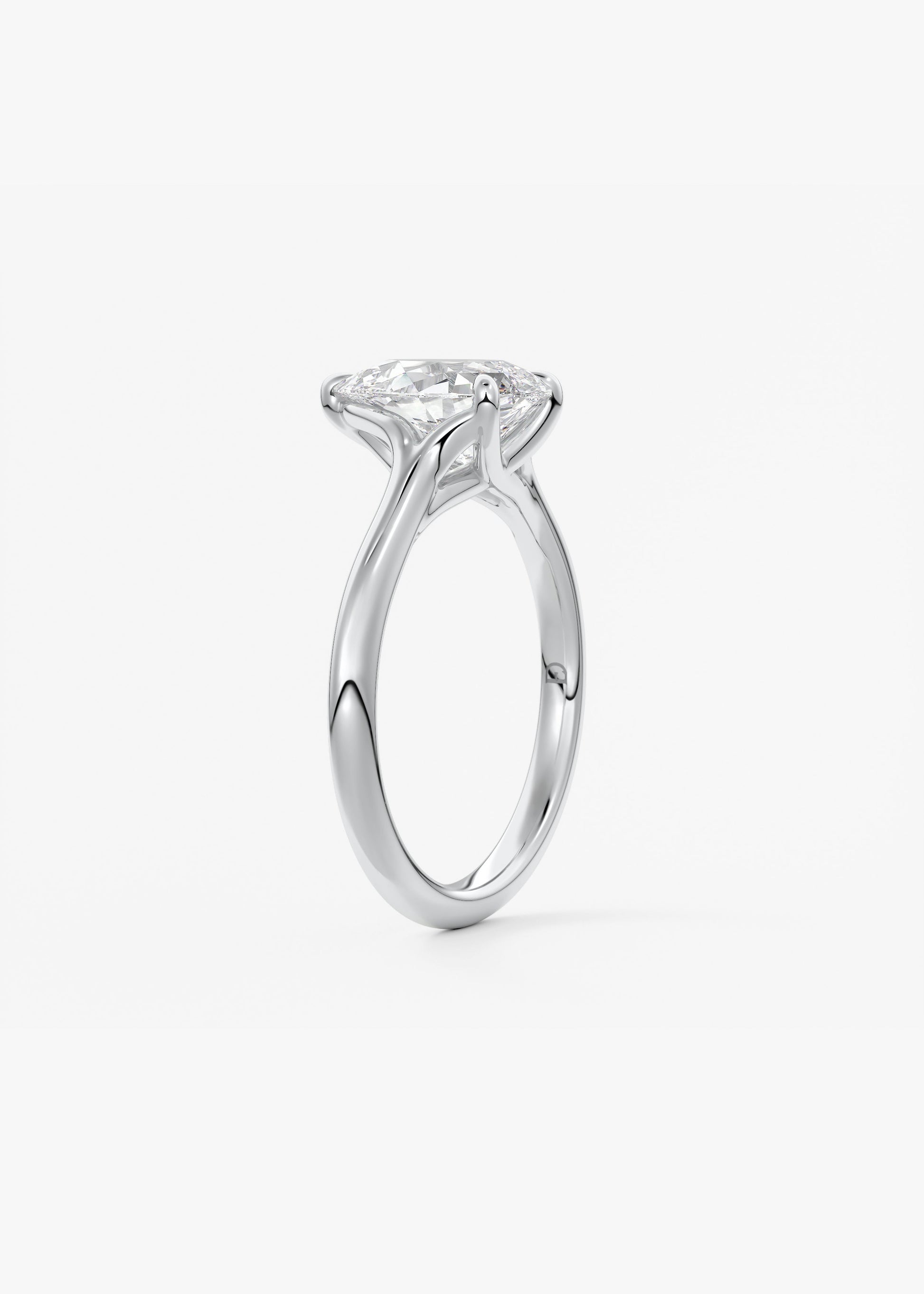 Oval Solitaire With Raised Basket Gallery Lab Grown Diamond Engagement Ring