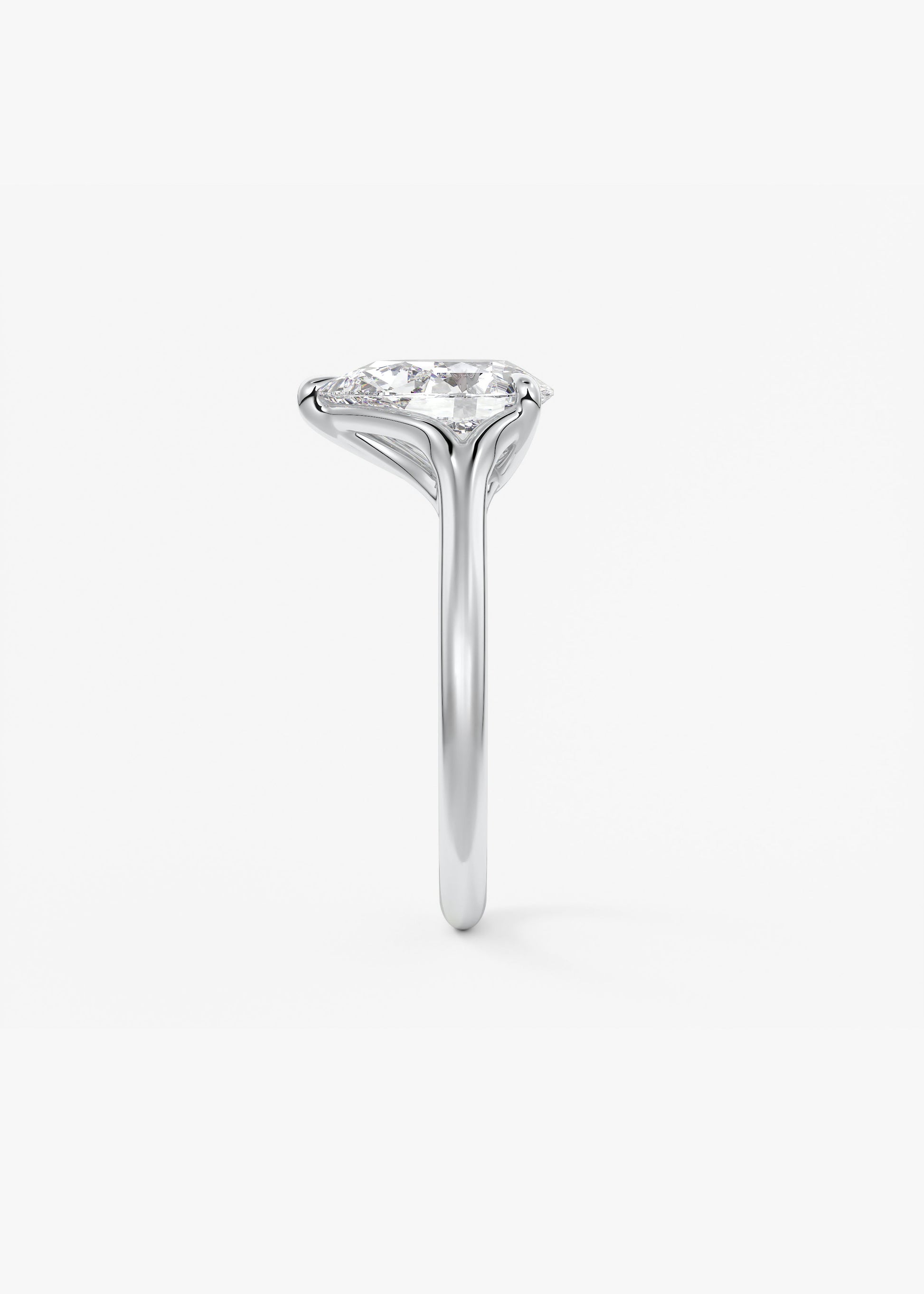 Oval Solitaire With Raised Basket Gallery Lab Grown Diamond Engagement Ring