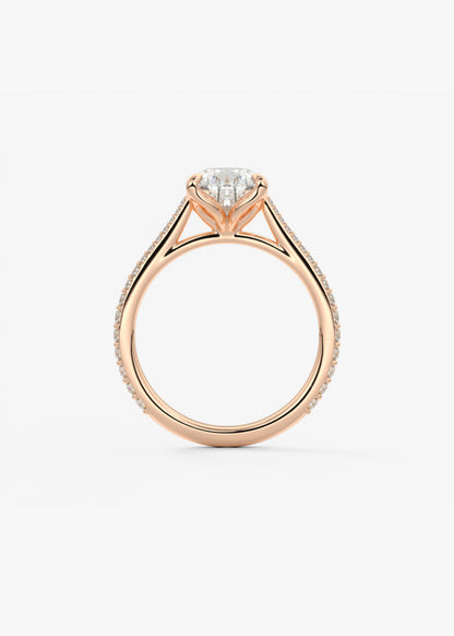 Oval Solitaire With Raised Basket Gallery Lab Grown Diamond Engagement Ring