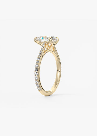 Oval Solitaire With Raised Basket Gallery Lab Grown Diamond Engagement Ring