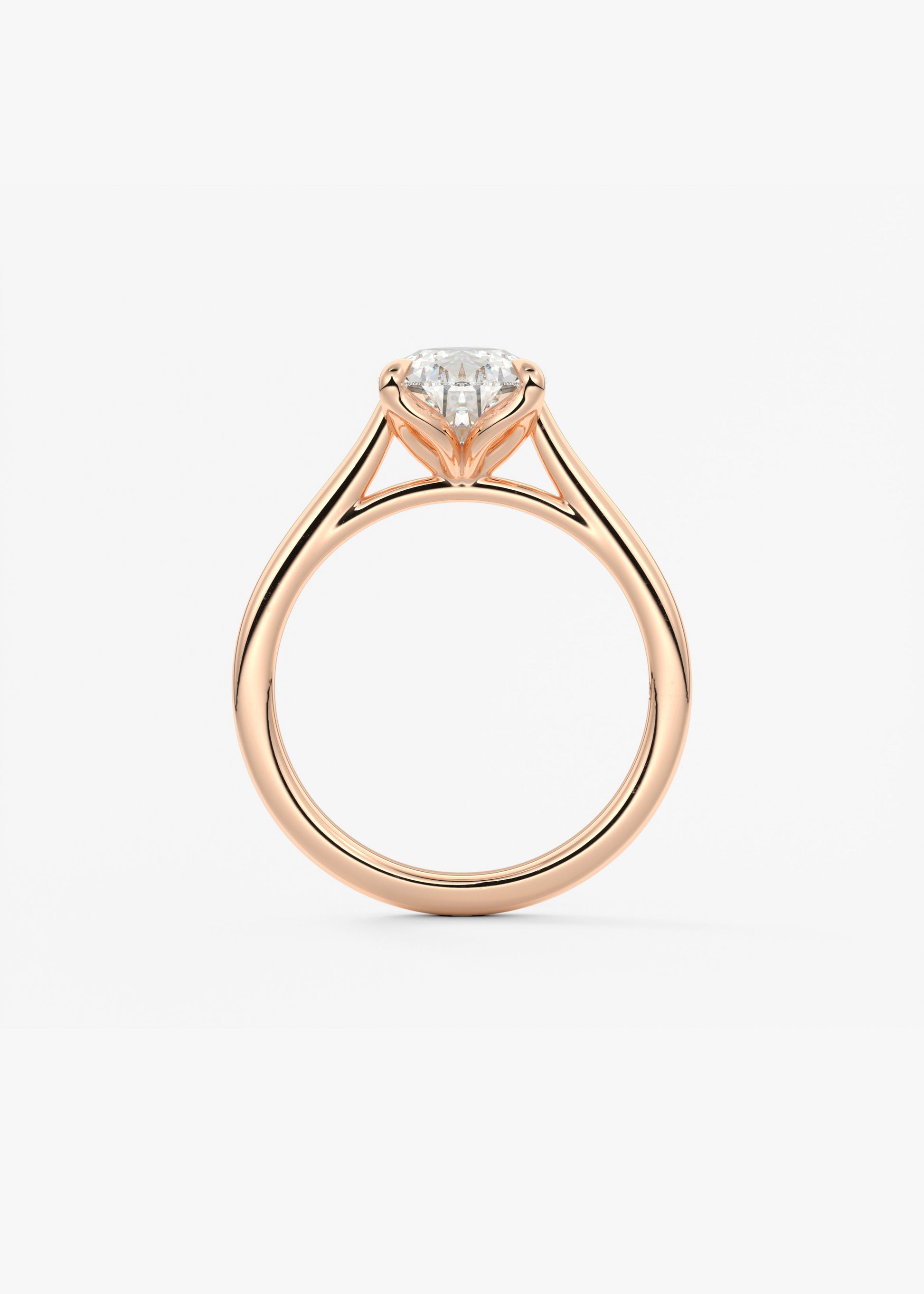 Oval Solitaire With Raised Basket Gallery Lab Grown Diamond Engagement Ring