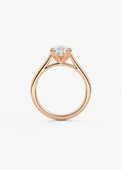 Oval Solitaire With Raised Basket Gallery Lab Grown Diamond Engagement Ring