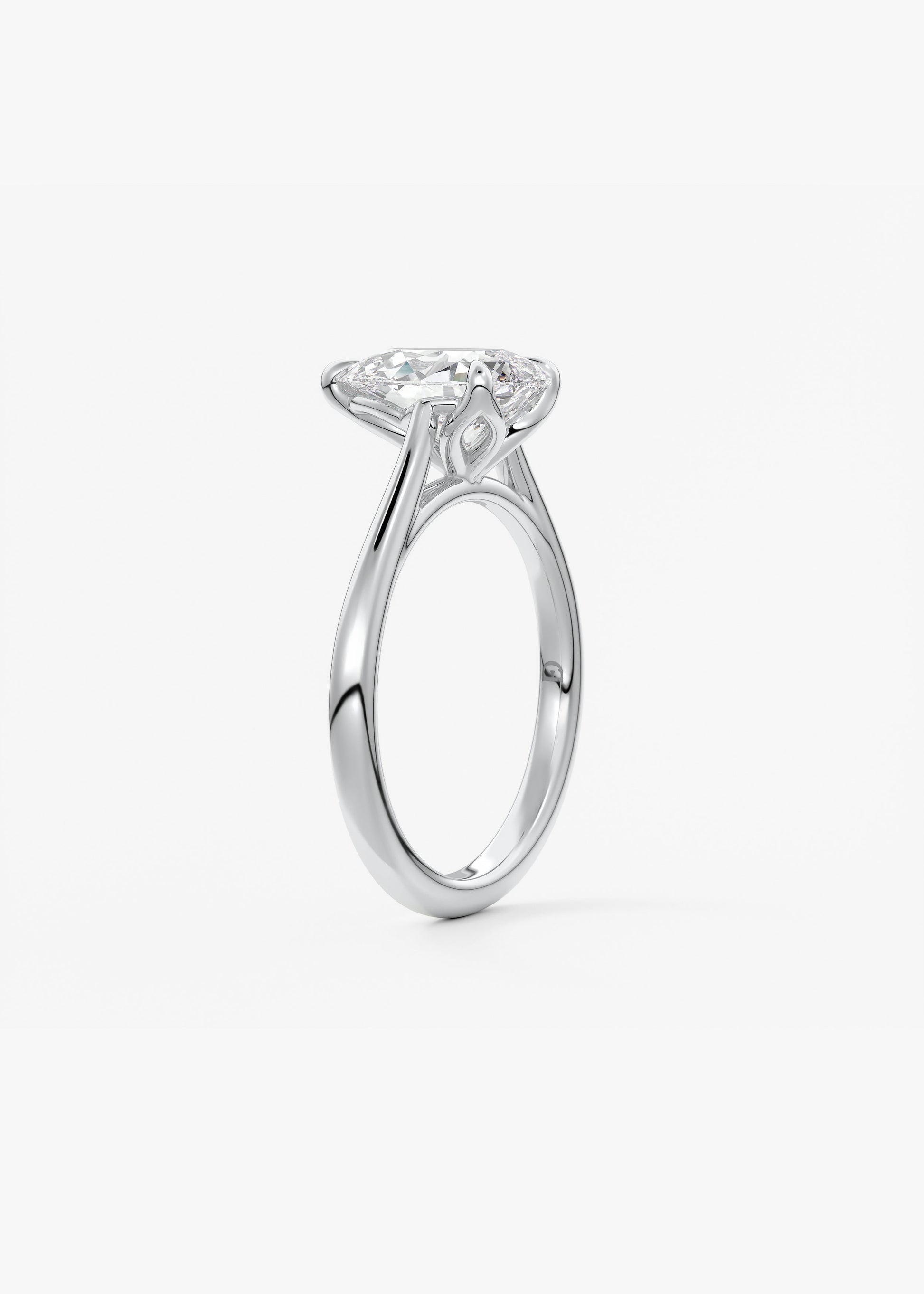 Oval Solitaire With Raised Basket Gallery Lab Grown Diamond Engagement Ring