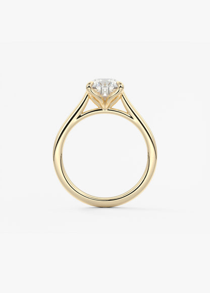 Oval Solitaire With Raised Basket Gallery Lab Grown Diamond Engagement Ring