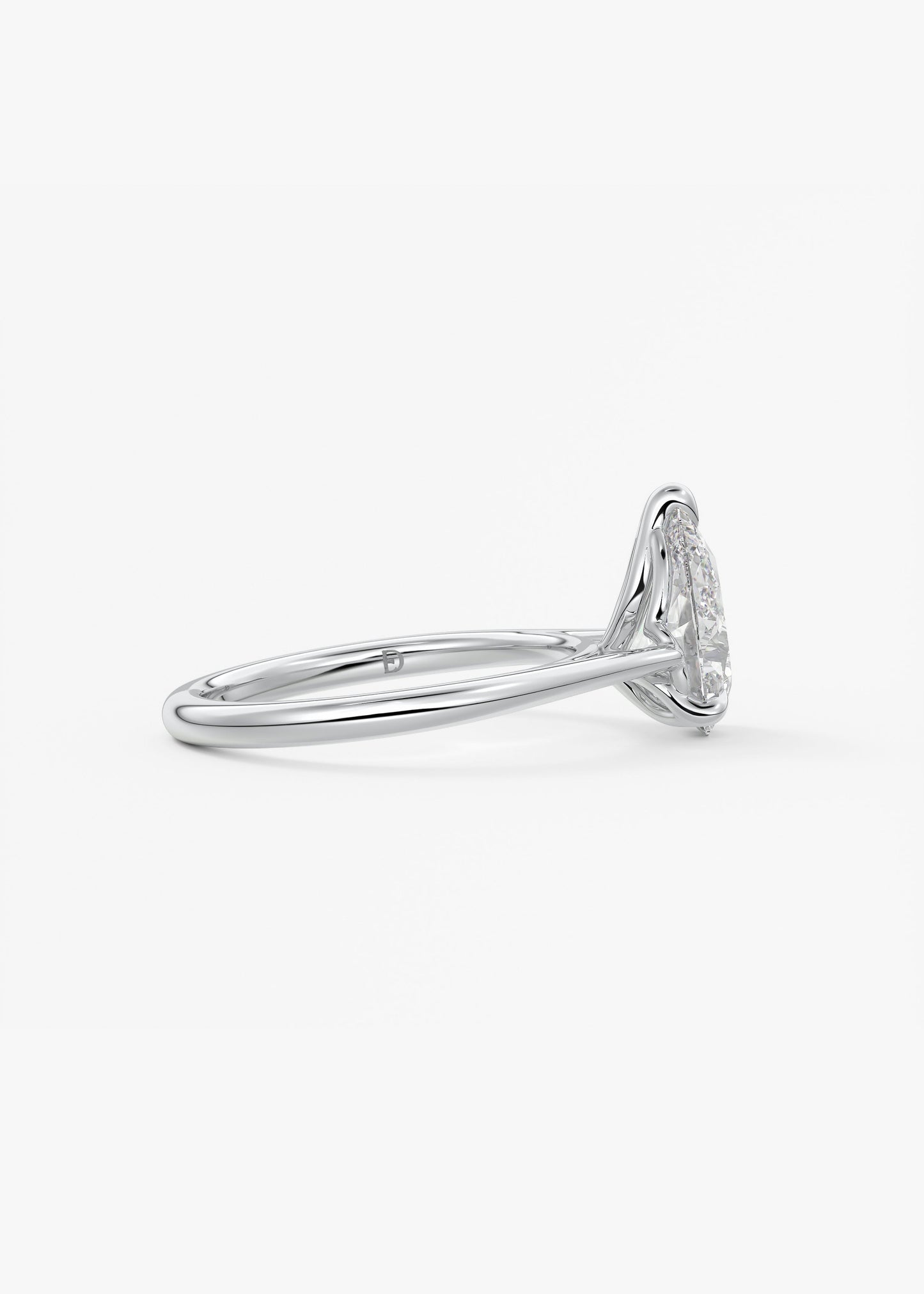 Oval Solitaire With Raised Basket Gallery Lab Grown Diamond Engagement Ring