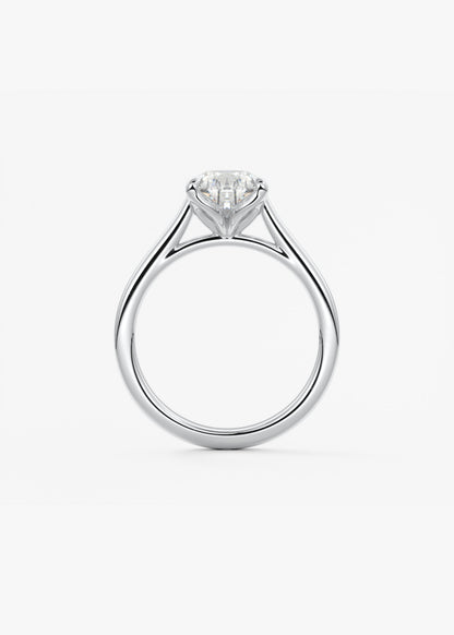 Oval Solitaire With Raised Basket Gallery Lab Grown Diamond Engagement Ring