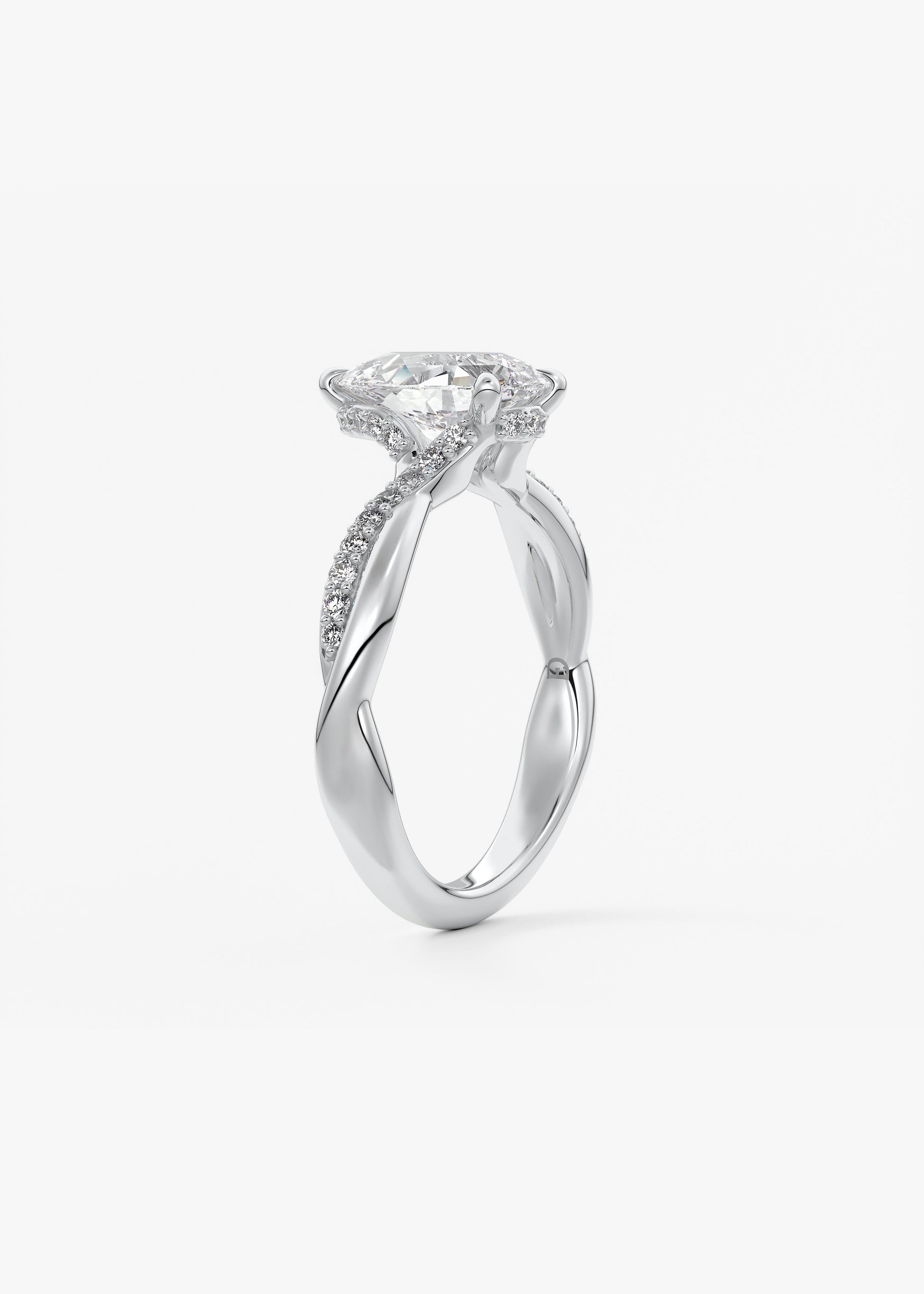 Oval Solitaire With Raised Basket Gallery Lab Grown Diamond Engagement Ring