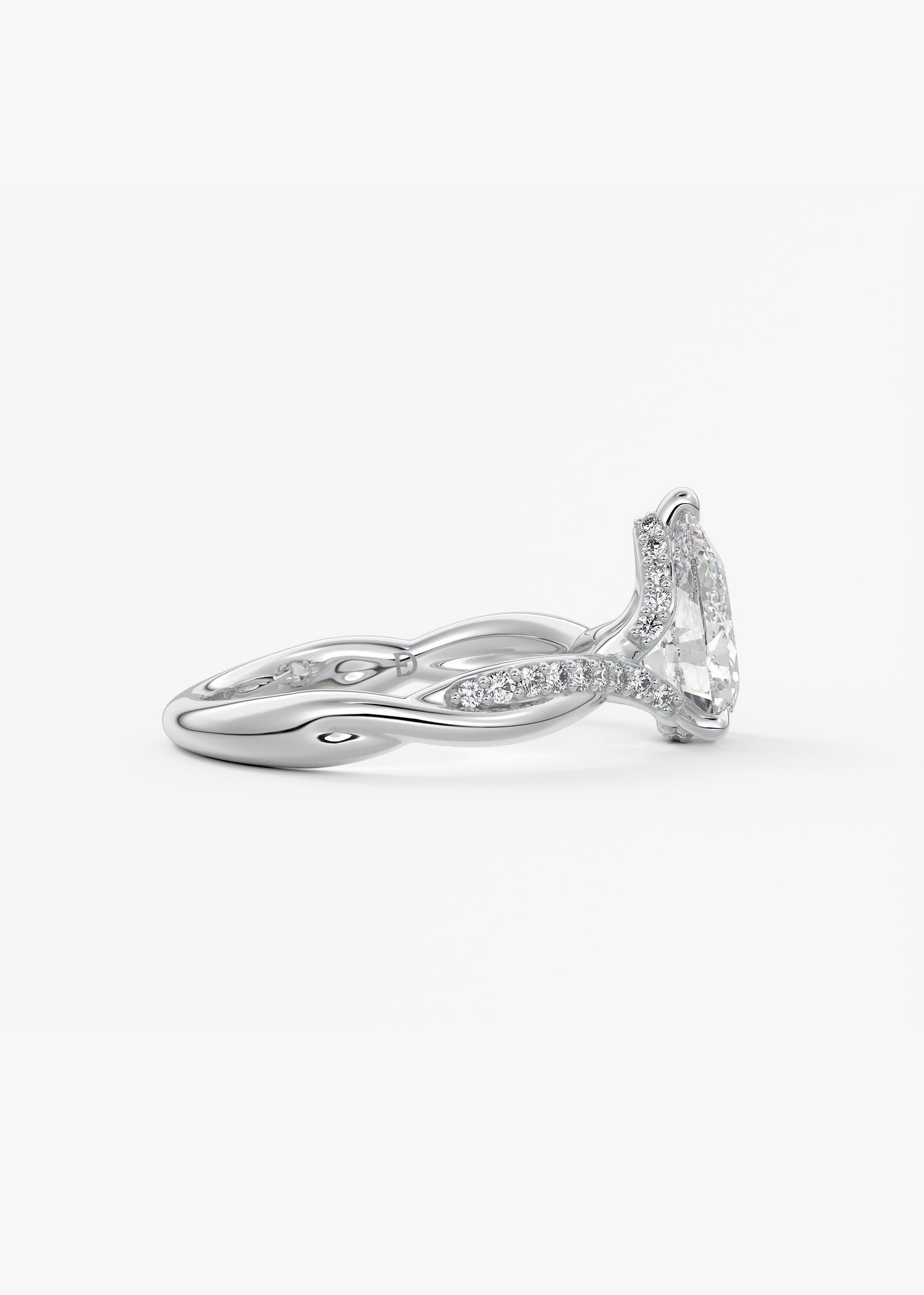 Oval Solitaire With Raised Basket Gallery Lab Grown Diamond Engagement Ring