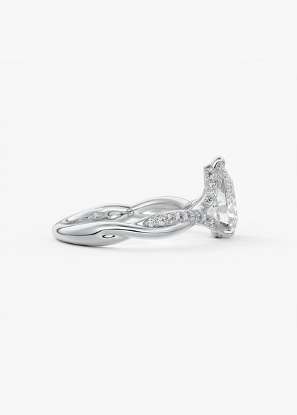 Oval Solitaire With Raised Basket Gallery Lab Grown Diamond Engagement Ring
