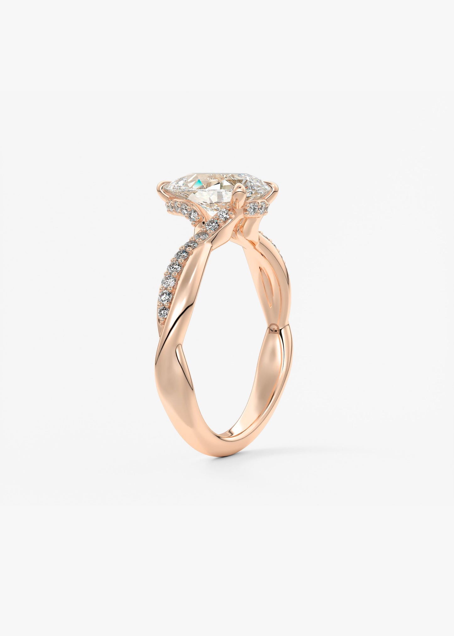 Oval Solitaire With Raised Basket Gallery Lab Grown Diamond Engagement Ring