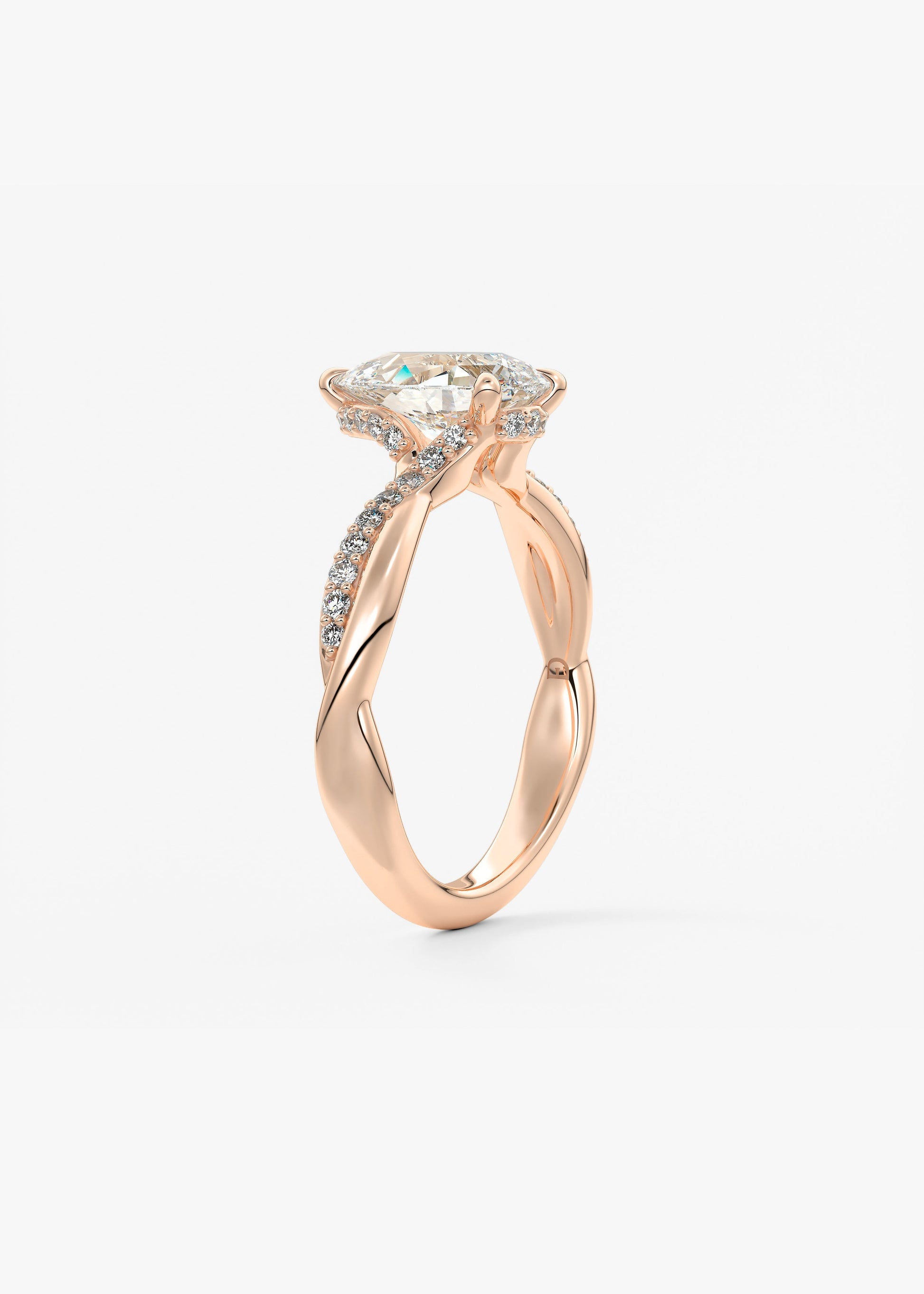 Oval Solitaire With Raised Basket Gallery Lab Grown Diamond Engagement Ring