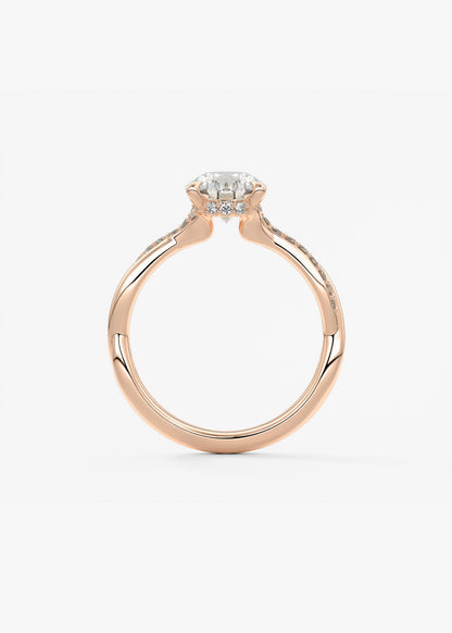 Oval Solitaire With Raised Basket Gallery Lab Grown Diamond Engagement Ring