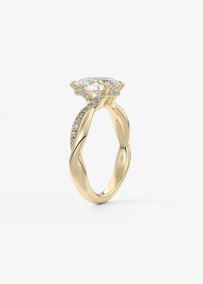 Oval Solitaire With Raised Basket Gallery Lab Grown Diamond Engagement Ring