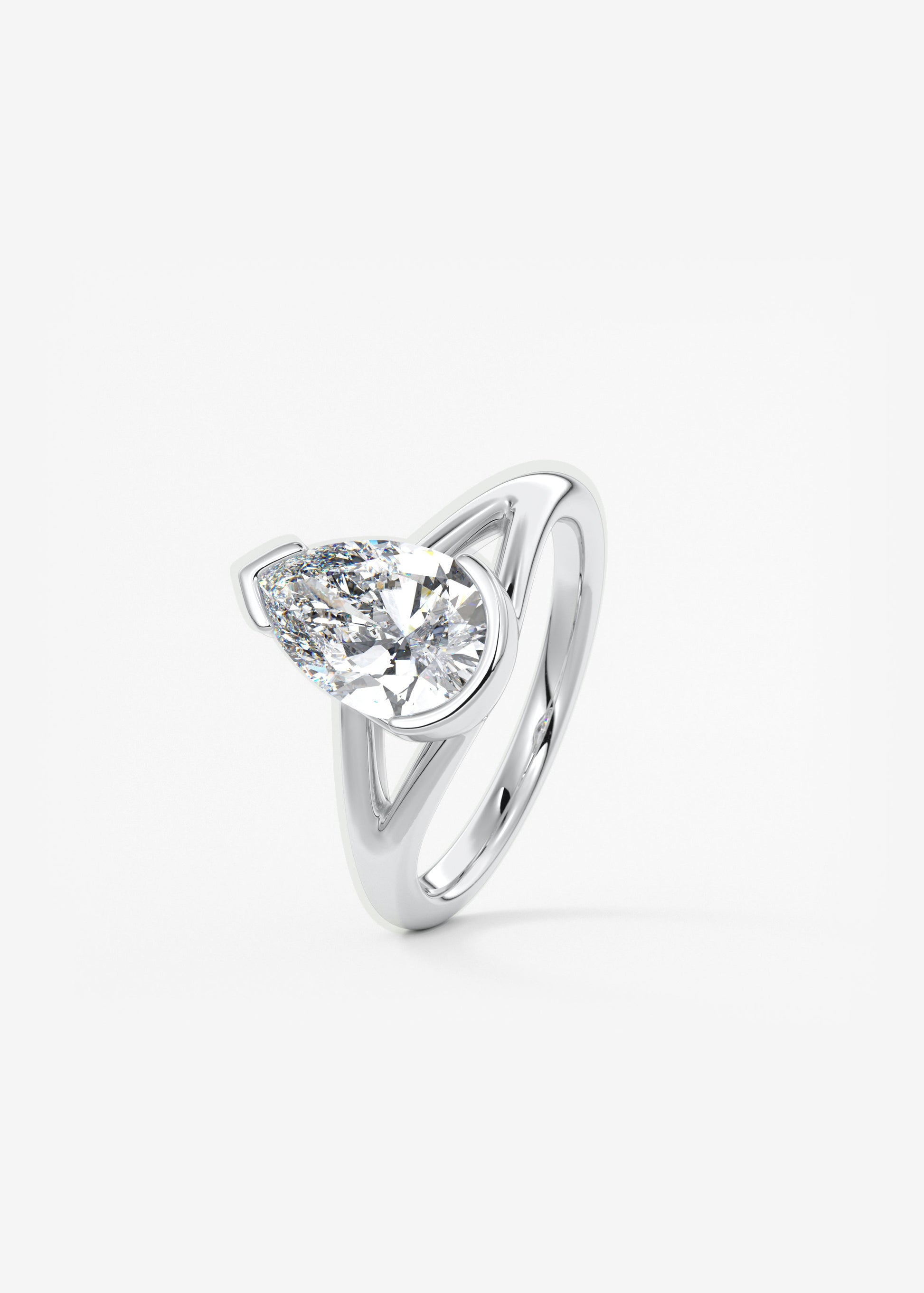 Oval Solitaire With Raised Basket Gallery Lab Grown Diamond Engagement Ring