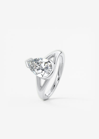 Oval Solitaire With Raised Basket Gallery Lab Grown Diamond Engagement Ring