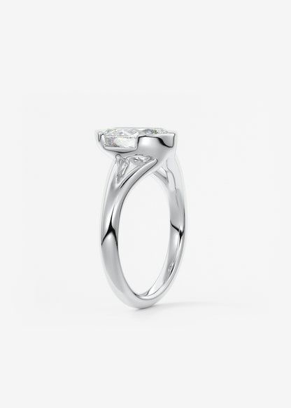 Oval Solitaire With Raised Basket Gallery Lab Grown Diamond Engagement Ring