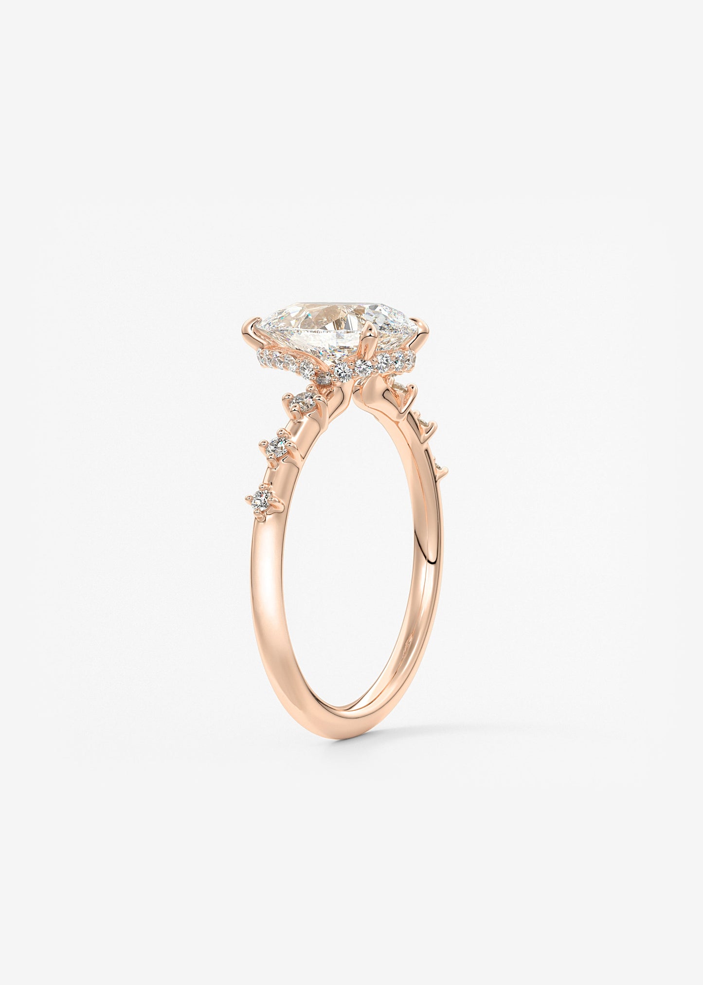 Oval Solitaire With Raised Basket Gallery Lab Grown Diamond Engagement Ring