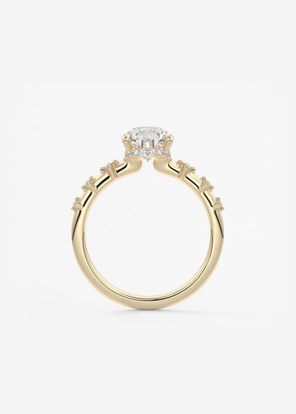 Oval Solitaire With Raised Basket Gallery Lab Grown Diamond Engagement Ring