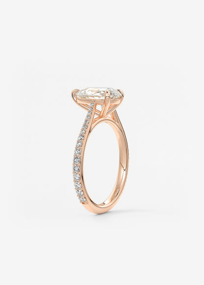Oval Solitaire With Raised Basket Gallery Lab Grown Diamond Engagement Ring
