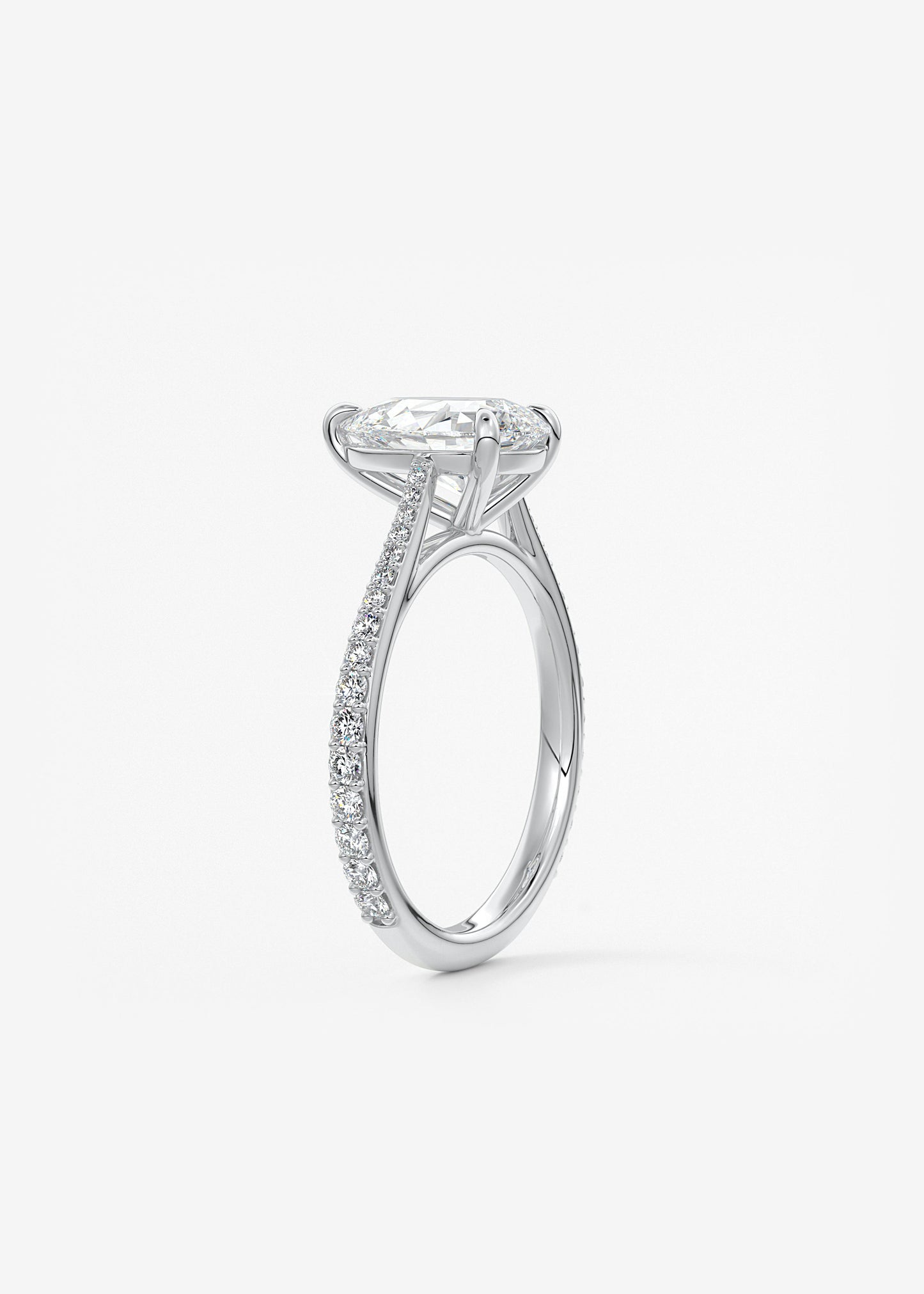 Oval Solitaire With Raised Basket Gallery Lab Grown Diamond Engagement Ring