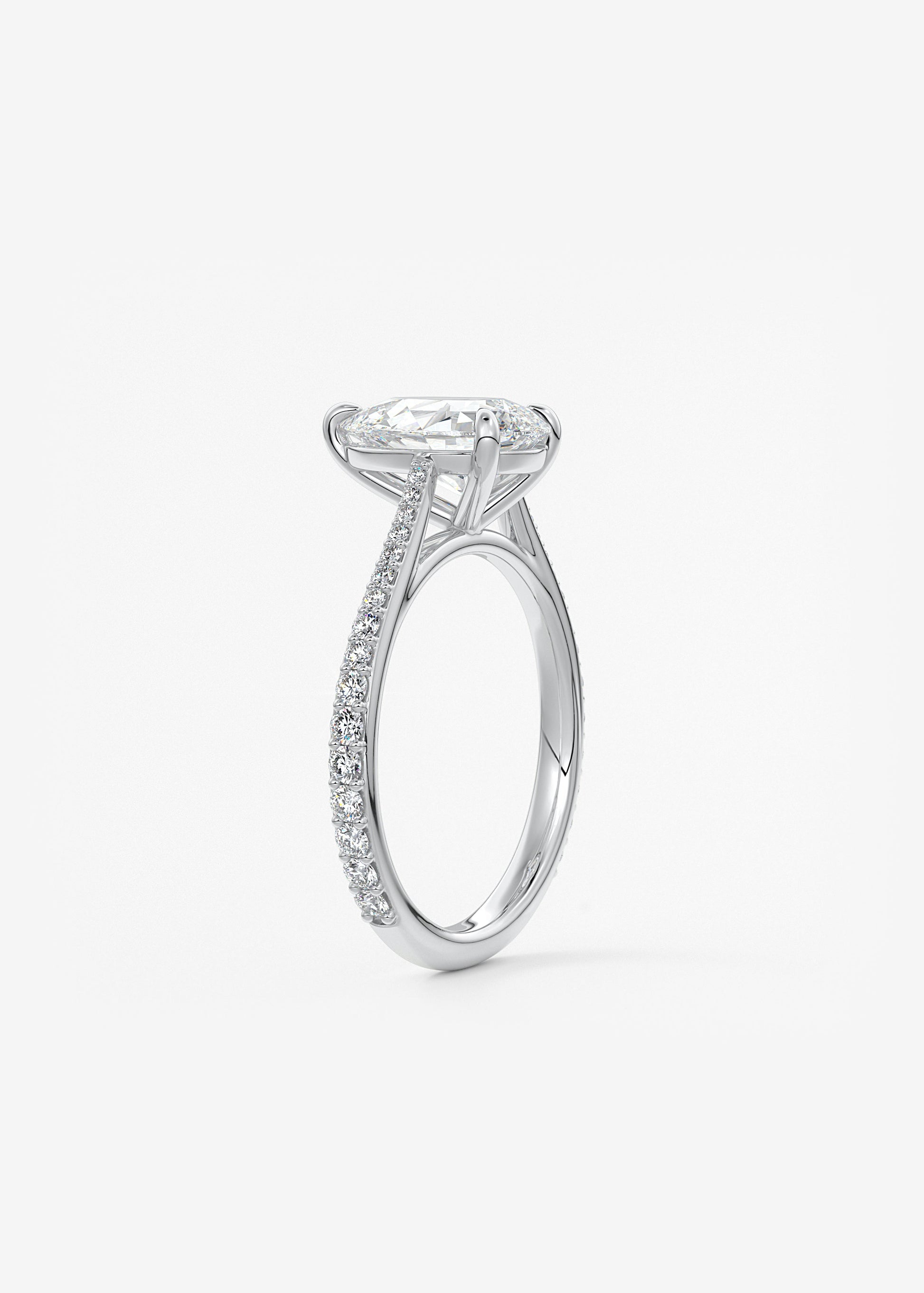 Oval Solitaire With Raised Basket Gallery Lab Grown Diamond Engagement Ring