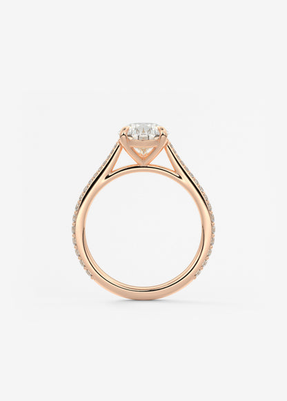 Oval Solitaire With Raised Basket Gallery Lab Grown Diamond Engagement Ring
