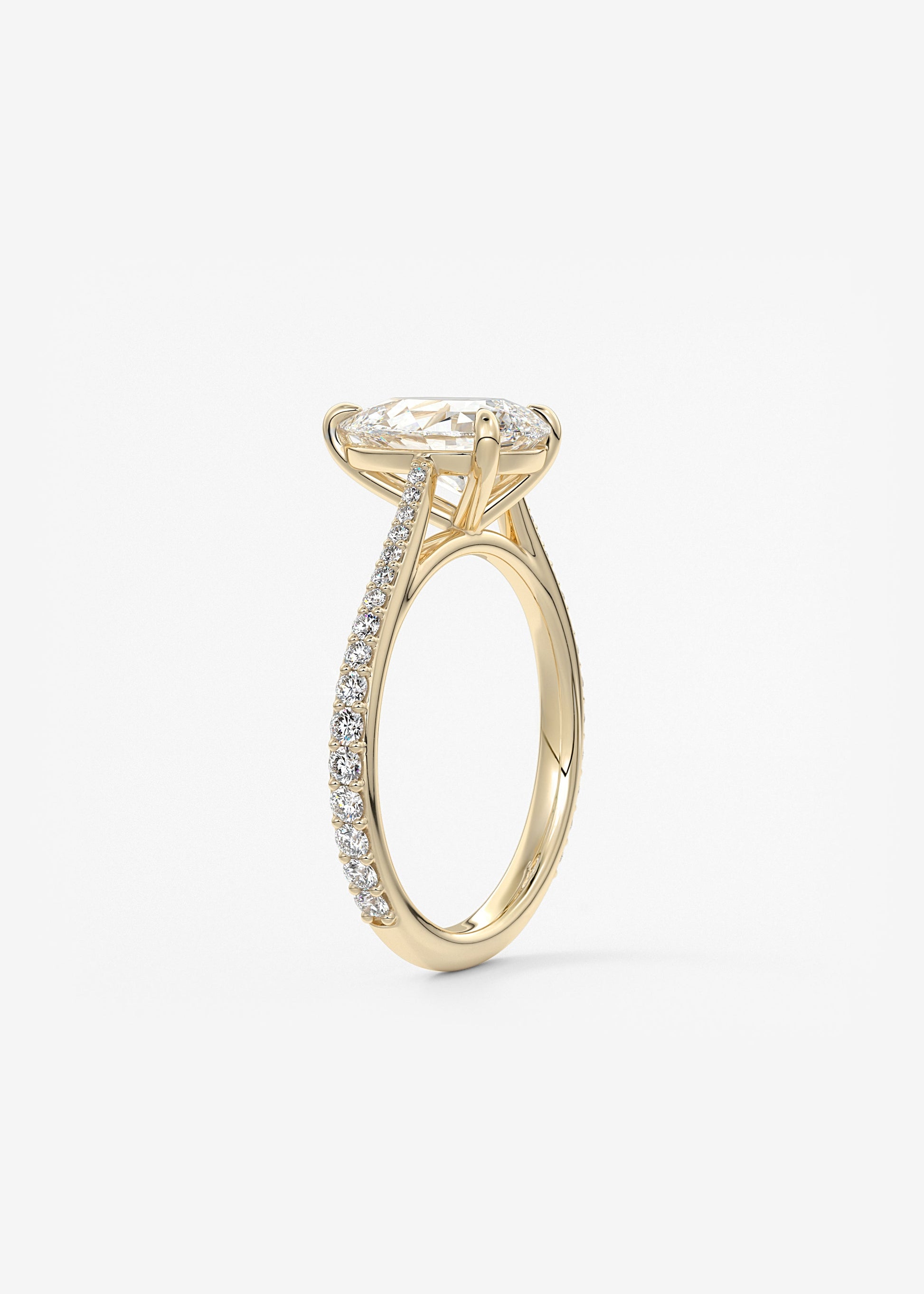 Oval Solitaire With Raised Basket Gallery Lab Grown Diamond Engagement Ring