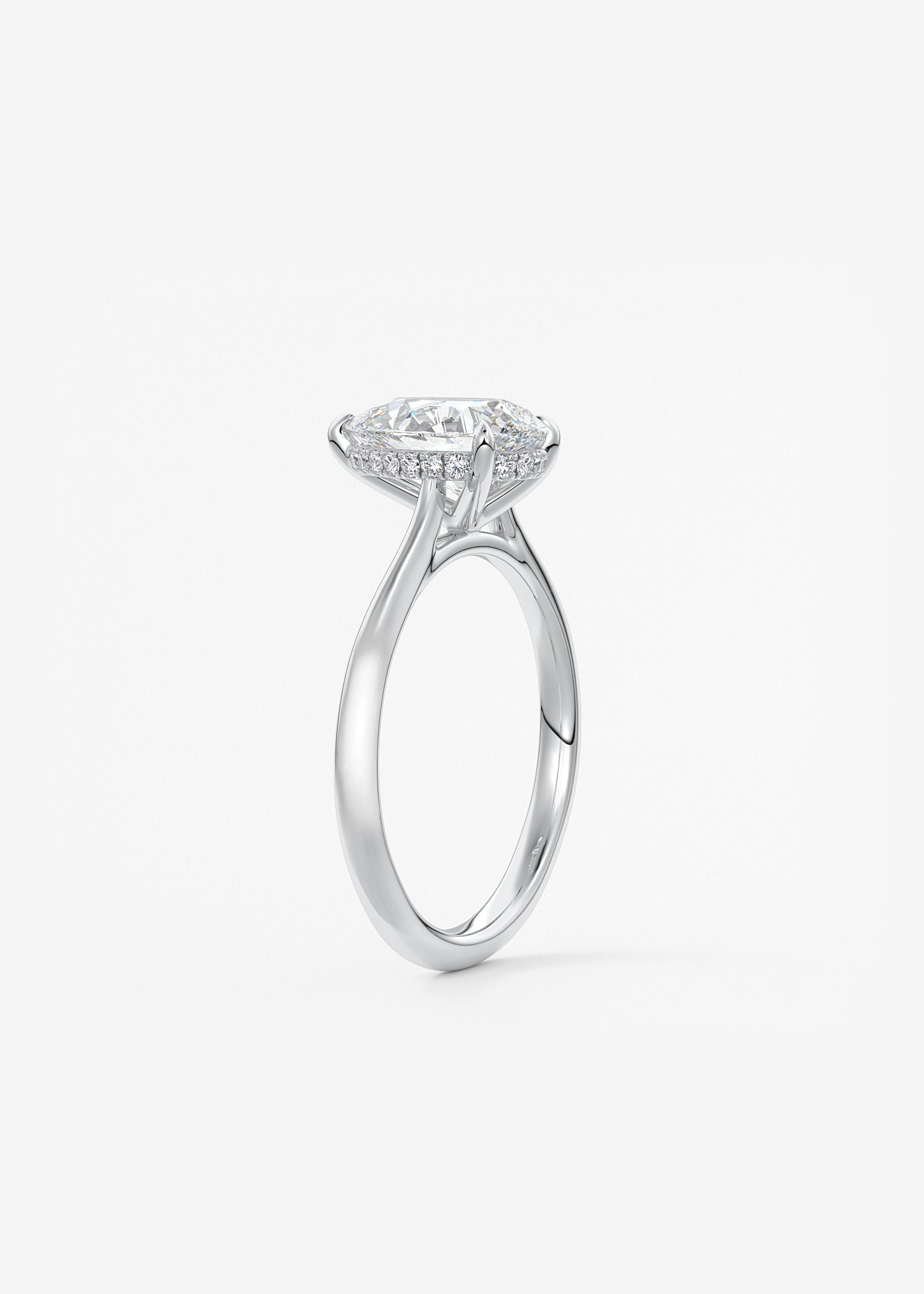 Oval Solitaire With Raised Basket Gallery Lab Grown Diamond Engagement Ring