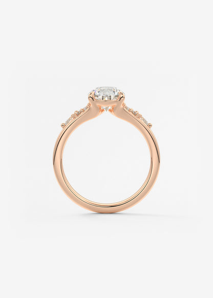 Oval Solitaire With Raised Basket Gallery Lab Grown Diamond Engagement Ring