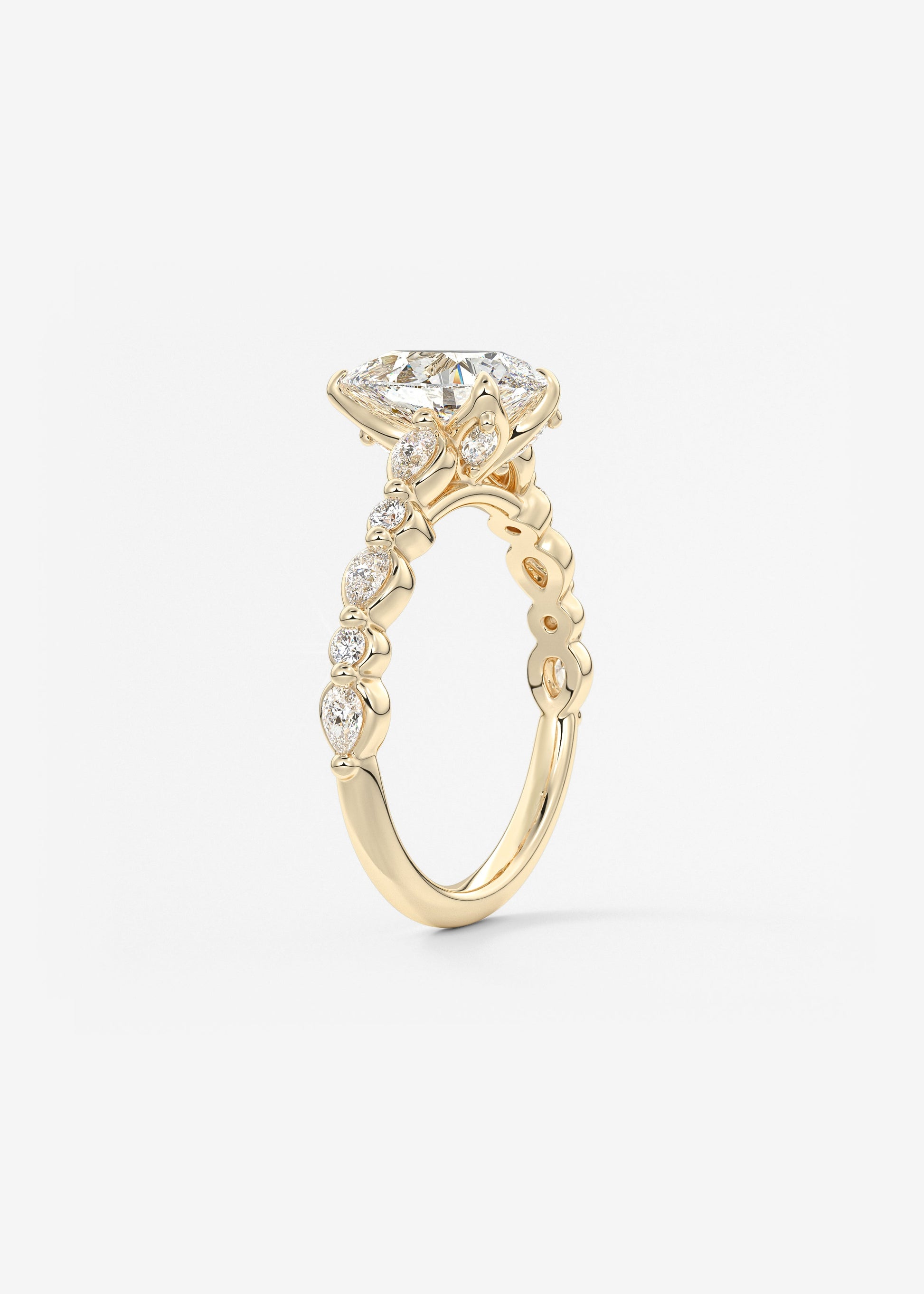 Oval Solitaire With Raised Basket Gallery Lab Grown Diamond Engagement Ring