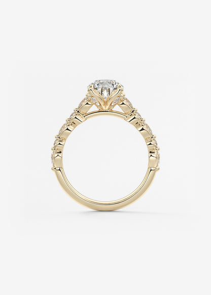 Oval Solitaire With Raised Basket Gallery Lab Grown Diamond Engagement Ring