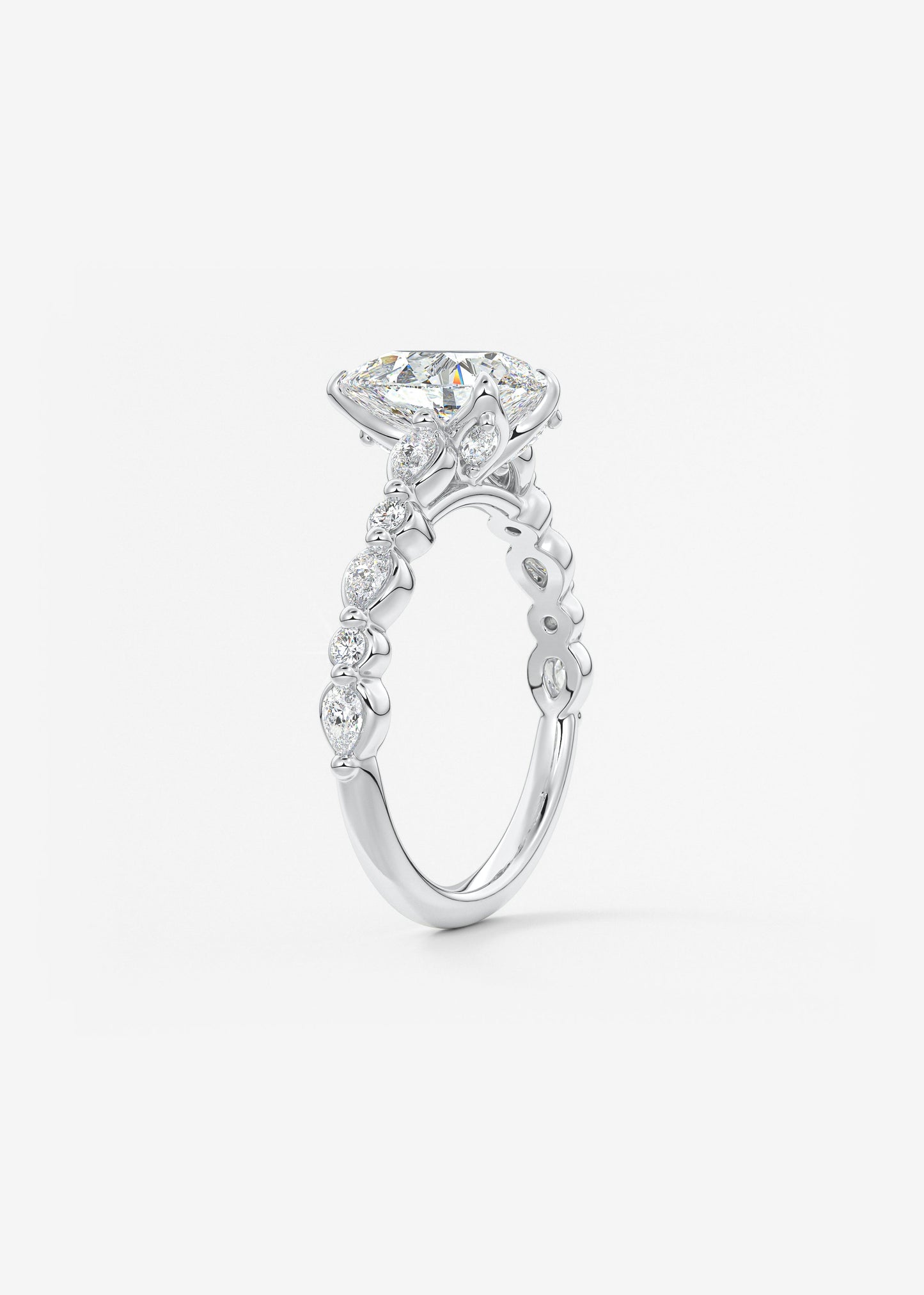 Oval Solitaire With Raised Basket Gallery Lab Grown Diamond Engagement Ring