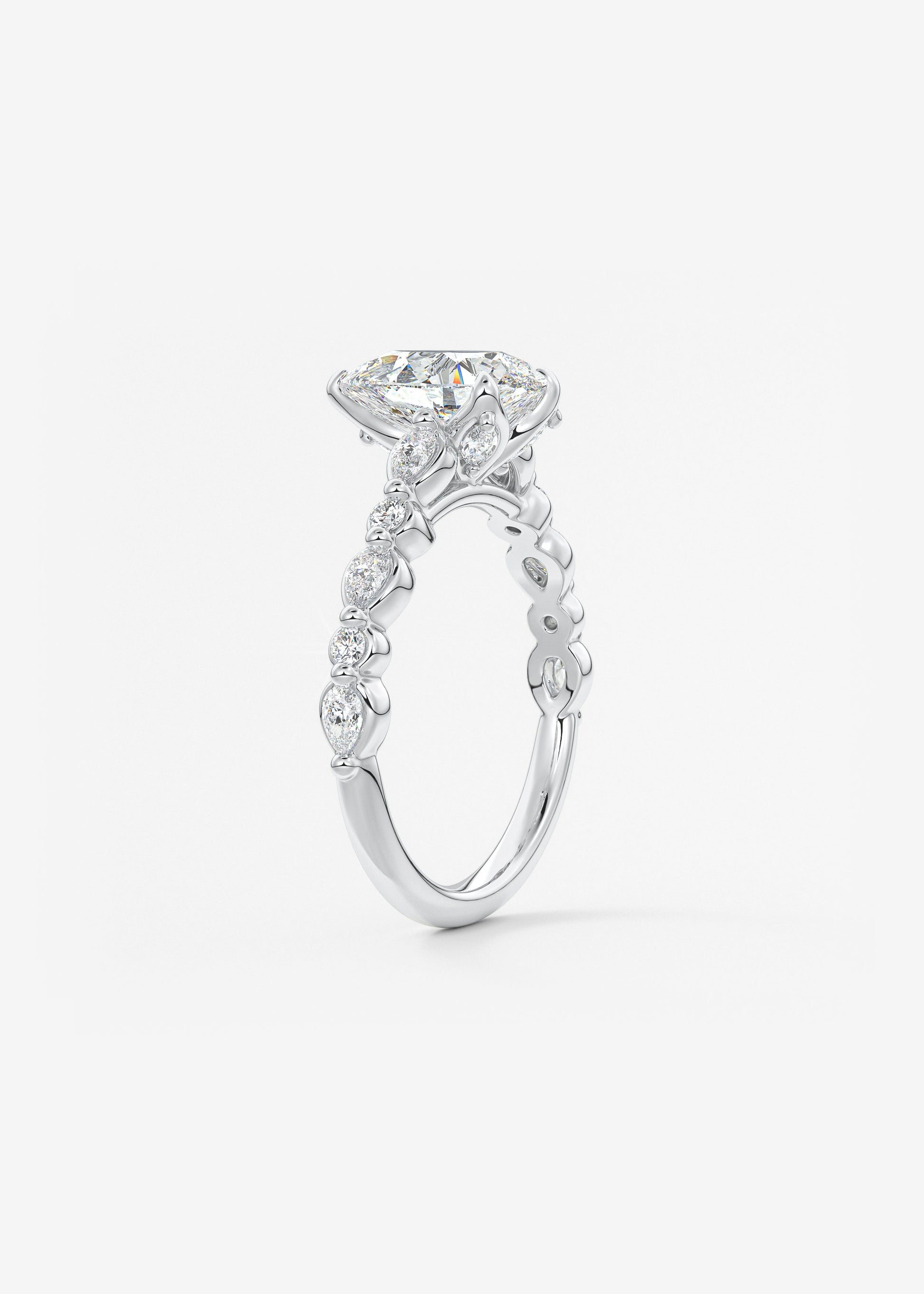 Oval Solitaire With Raised Basket Gallery Lab Grown Diamond Engagement Ring