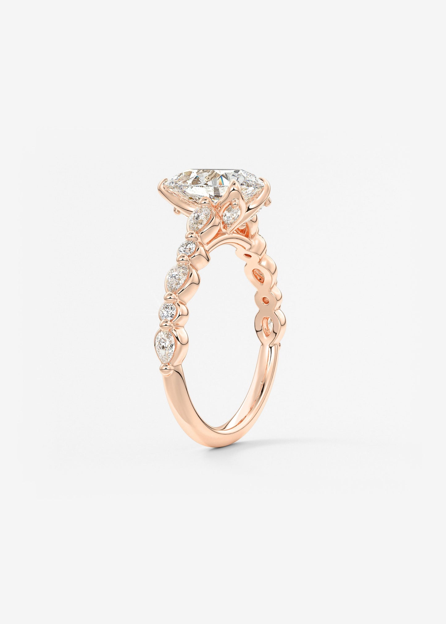 Oval Solitaire With Raised Basket Gallery Lab Grown Diamond Engagement Ring
