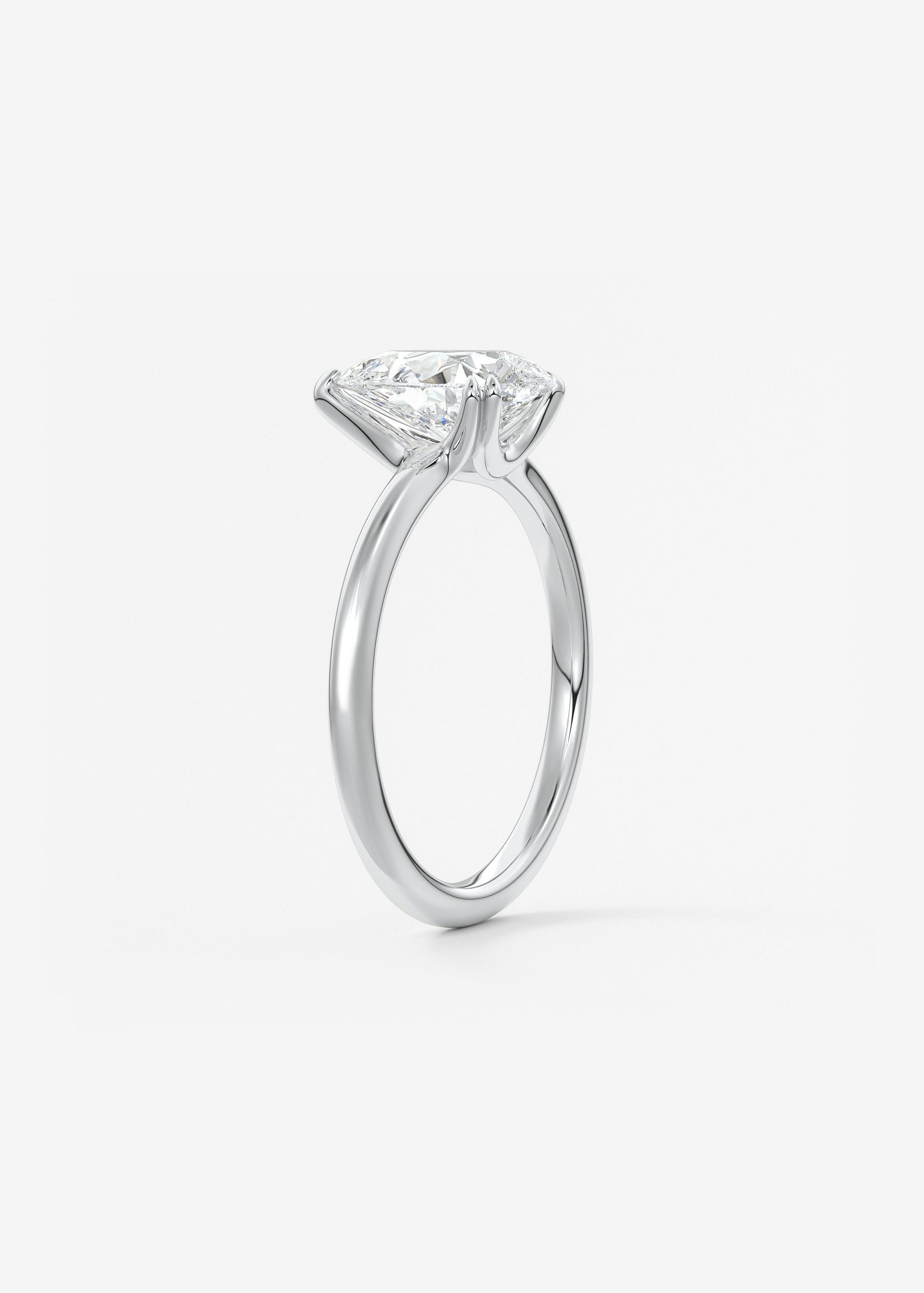Oval Solitaire With Raised Basket Gallery Lab Grown Diamond Engagement Ring