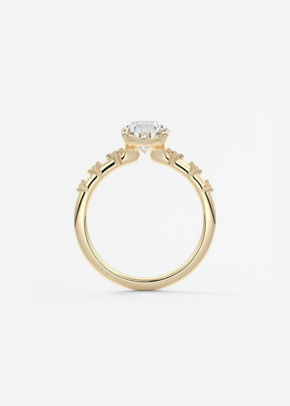 Oval Solitaire With Raised Basket Gallery Lab Grown Diamond Engagement Ring