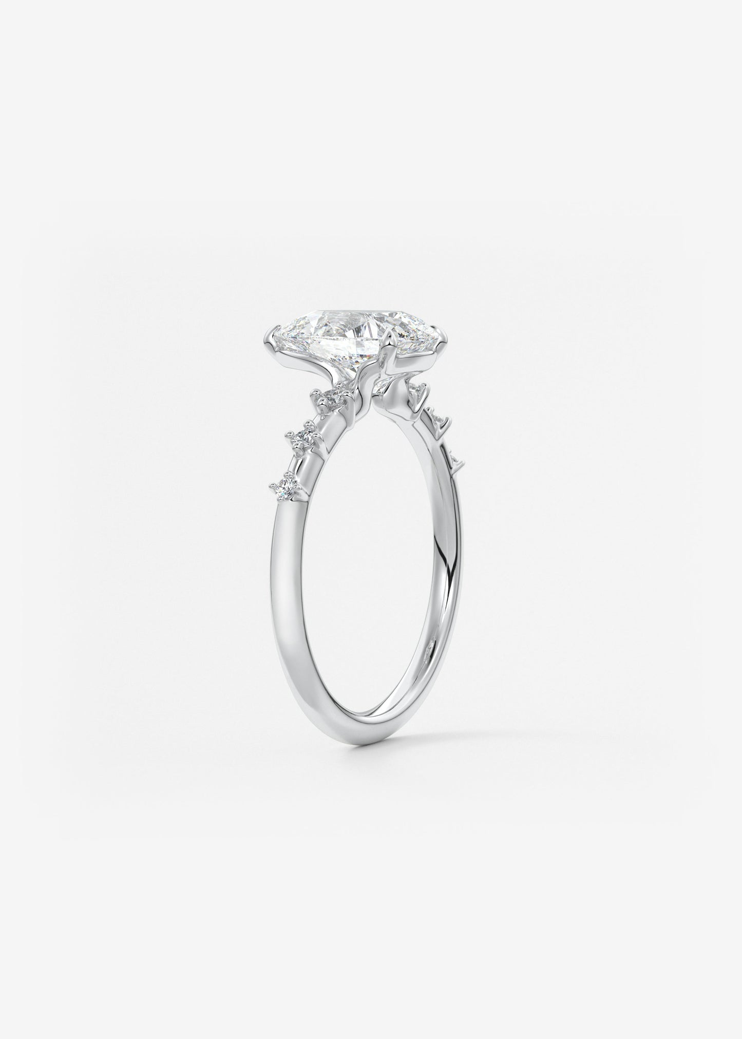 Oval Solitaire With Raised Basket Gallery Lab Grown Diamond Engagement Ring