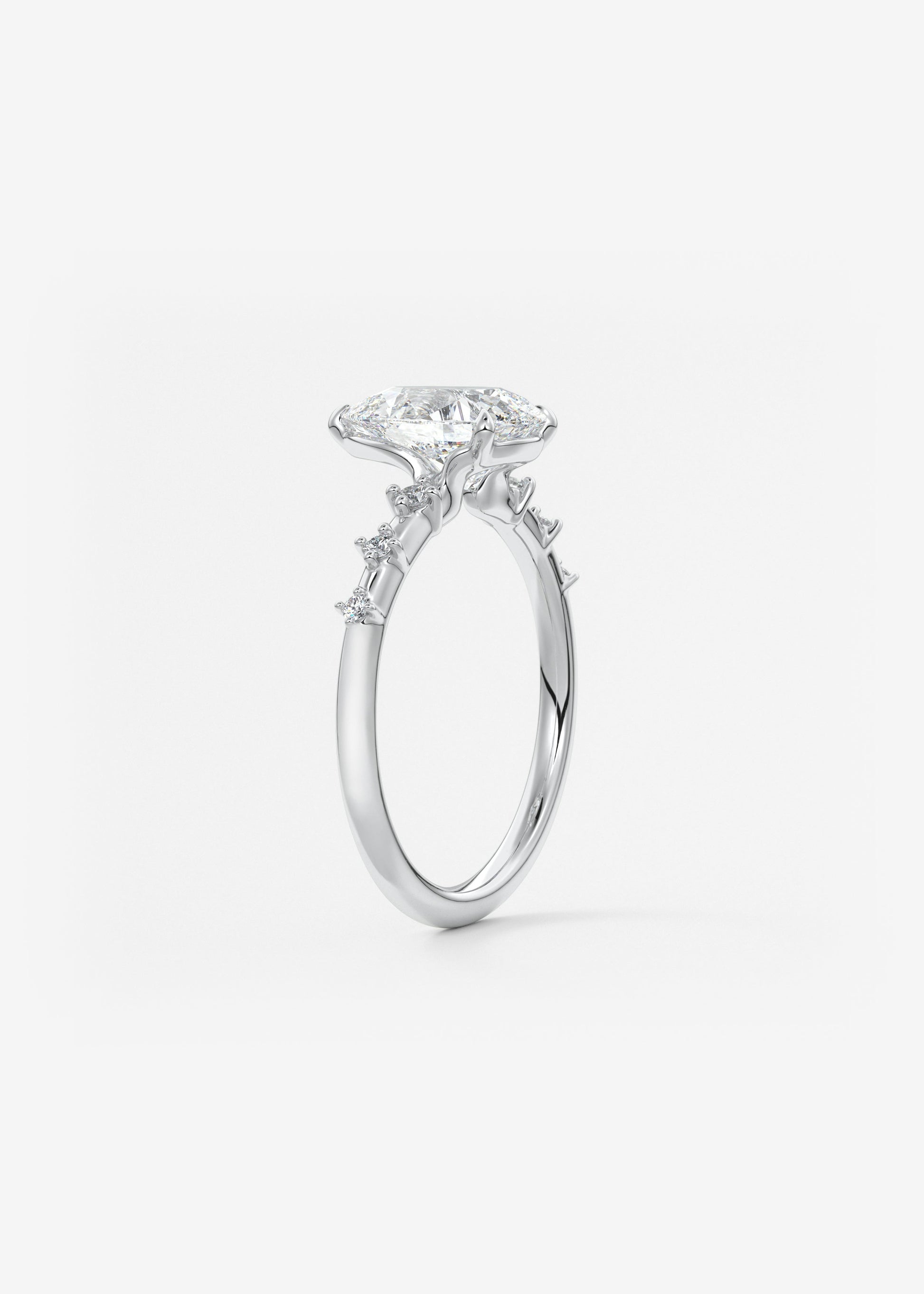 Oval Solitaire With Raised Basket Gallery Lab Grown Diamond Engagement Ring