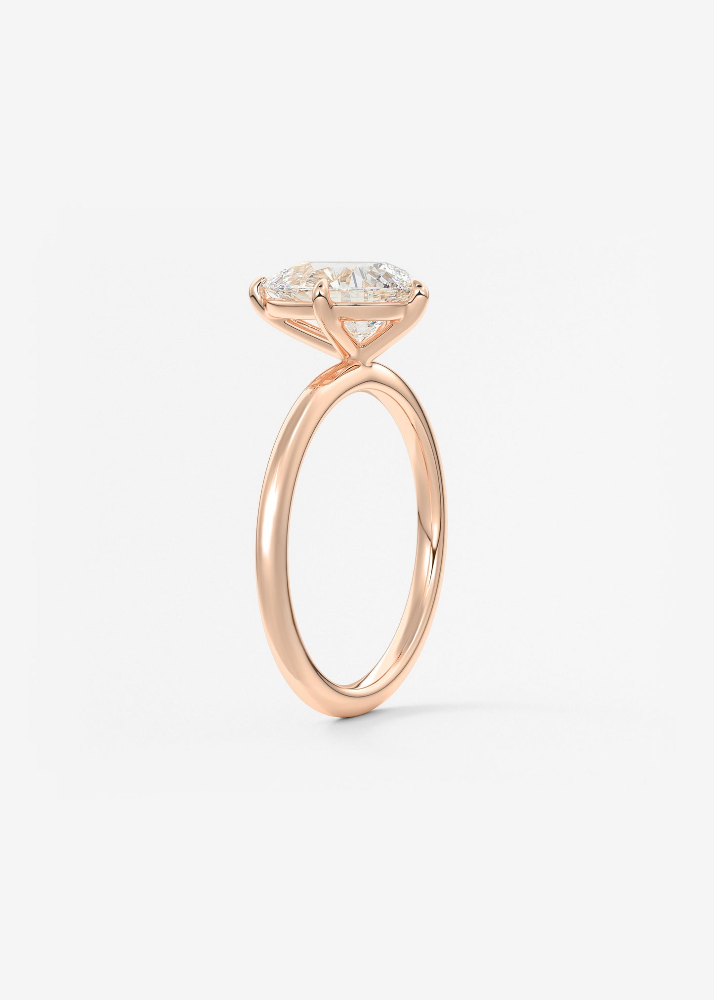 Oval Solitaire With Raised Basket Gallery Lab Grown Diamond Engagement Ring