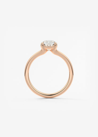 Oval Solitaire With Raised Basket Gallery Lab Grown Diamond Engagement Ring
