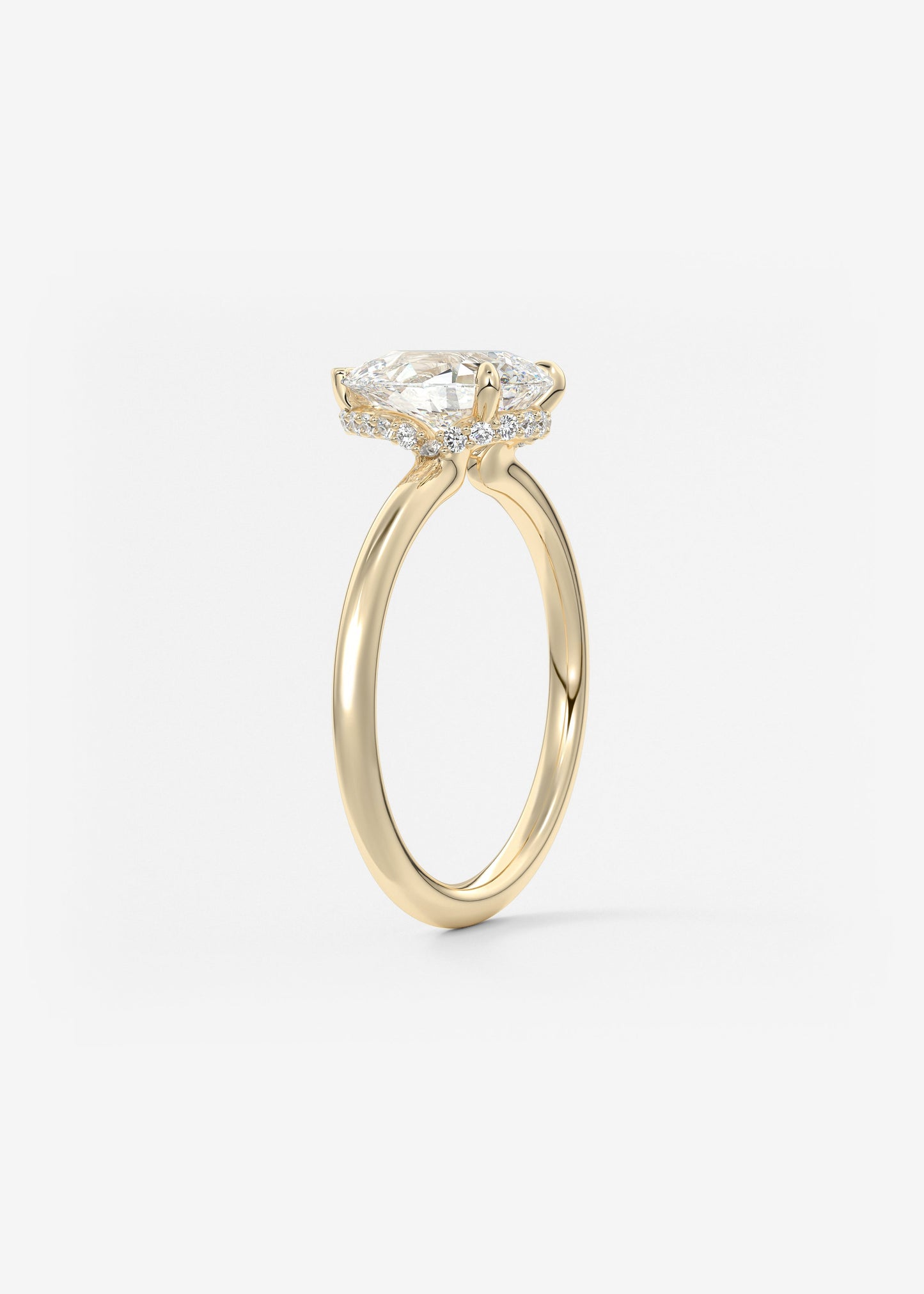 Oval Solitaire With Raised Basket Gallery Lab Grown Diamond Engagement Ring