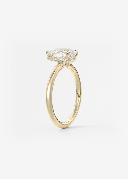 Oval Solitaire With Raised Basket Gallery Lab Grown Diamond Engagement Ring